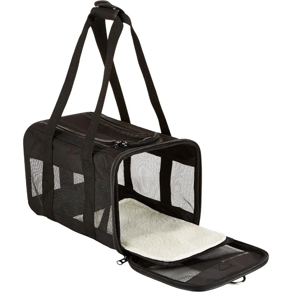 Amazon Basics Small Pet Travel Carrier - Soft-Sided - Black - No Wheels